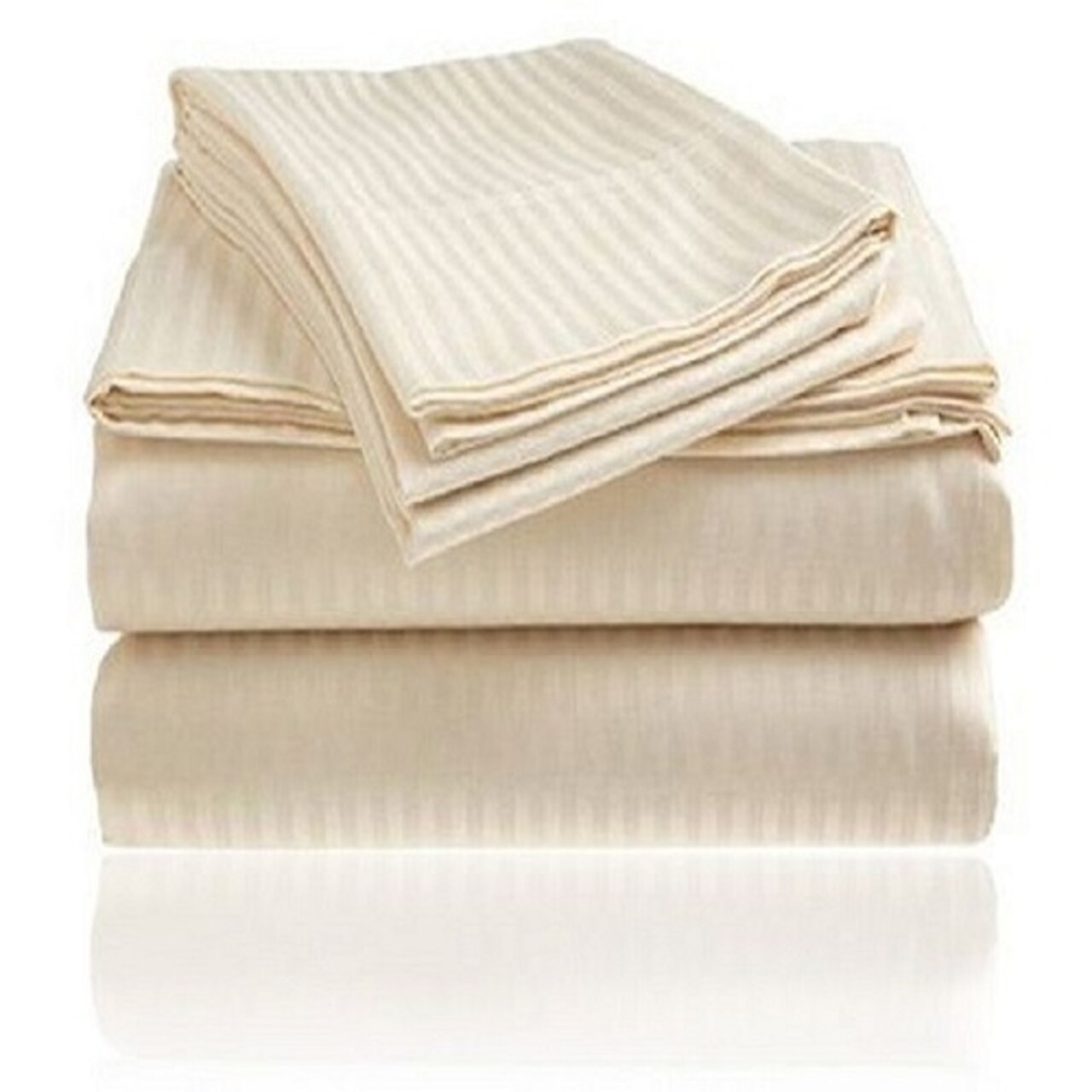 4 Piece Embossed Striped Bed Sheet Collection Ultra Soft Microfiber 800